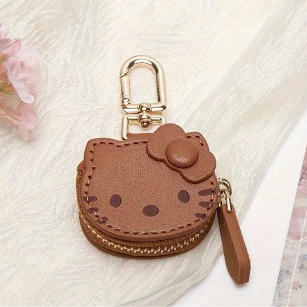 Hello Kitty Head Mini Coin Purse Bag Charm Keychain